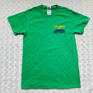 Gildan Unisex Ultra Cotton Green 5K Memorial Run Short Sleeve Tee Shirt Sz Small